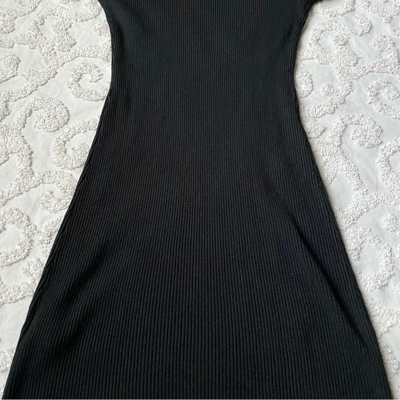 Y2K Black Ribbed Stretchy Dress small - Picture 9 of 9
